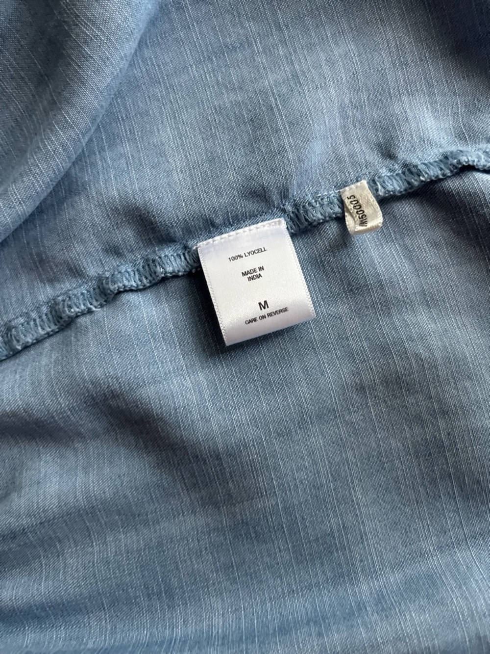 New York & Company Blue Chambray Tiered Midi Dress - Picture 4 of 7